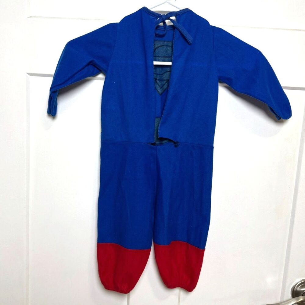 Vintage Rubie's Superman Infant Romper Costume Baby Fleece Jumpsuit Blue 6m - Picture 5 of 6